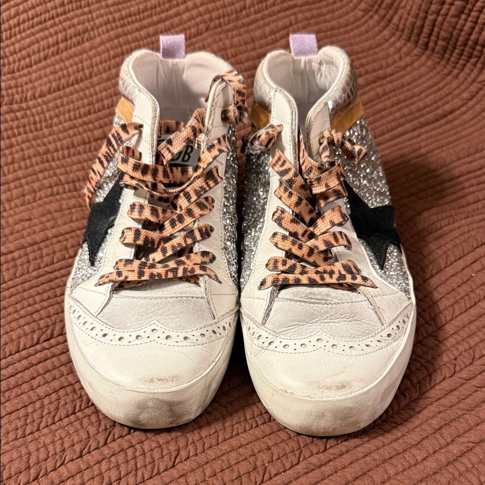 Golden Goose Midstar Purple and Silver Women's Sneakers Sz. 36